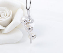 Load image into Gallery viewer, Flash with Three Pearls Sterling Silver Pearl Pendant with Chain - AZeeMall