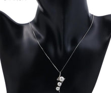 Load image into Gallery viewer, Flash with Three Pearls Sterling Silver Pearl Pendant with Chain - AZeeMall