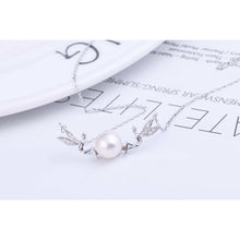 Load image into Gallery viewer, 925 Sterling Silver Elf Girl Jewellery Pearl Necklace with Chain - AZeeMall