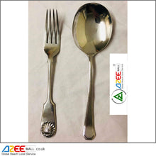 Load image into Gallery viewer, Antique Silver Plated Serving Large Serving Fork & Spoon - AZeeMall