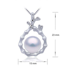 Load image into Gallery viewer, Antique Classic Tree Branch Sterling Silver Pearl Pendant With Chain - AZeeMall