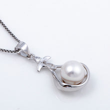 Load image into Gallery viewer, Charming Pretty Promise Lily of The Valley Sterling Silver Pearl Pendant with Chain - AZeeMall