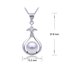 Load image into Gallery viewer, Charming Pretty Promise Lily of The Valley Sterling Silver Pearl Pendant with Chain - AZeeMall