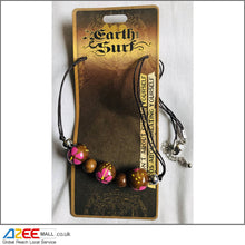 Load image into Gallery viewer, Vegan Brown Wooden Beads with Pink Flowers Necklace (N7) - AZeeMall
