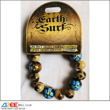 Load image into Gallery viewer, Vegan Wooden Blue Flowers Beads Bracelet (B1) - AZeeMall