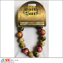 Load image into Gallery viewer, Vegan Wooden Pink Flowers Bead Bracelet (B2) - AZeeMall
