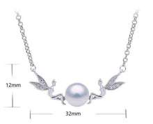 Load image into Gallery viewer, 925 Sterling Silver Elf Girl Jewellery Pearl Necklace with Chain - AZeeMall
