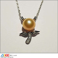 Load image into Gallery viewer, Angel Jewellery Natural Pearl Silver Pendant With Chain - AZeeMall
