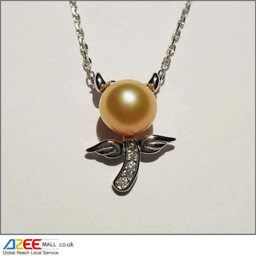 Angel Jewellery Natural Pearl Silver Pendant With Chain - AZeeMall