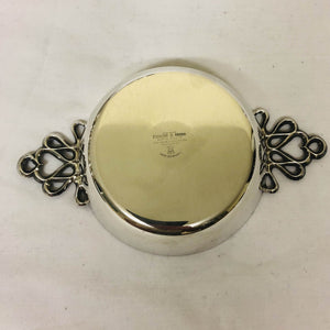 Viners Silver-Plated Round Decorative Small Dish With Heart Shaped handles - AZeeMall