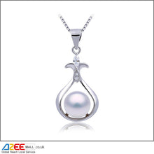 Load image into Gallery viewer, Charming Pretty Promise Lily of The Valley Sterling Silver Pearl Pendant with Chain - AZeeMall
