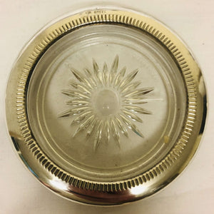 Silver-Plated Rimmed Pin Italian Trinket Vintage Dish Coaster - AZeeMall