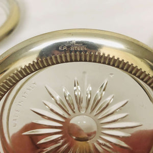 Silver-Plated Rimmed Pin Italian Trinket Vintage Dish Coaster - AZeeMall