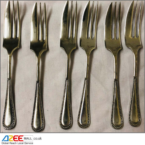 Dessert Forks - Set of 6 - Vintage Silver Plated Cutlery - AZeeMall