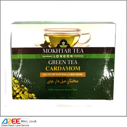 Cardamom Green Tea Bags 100% Natural (Mokhtar), 100 pc - AZeeMall
