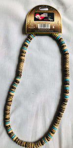 Vegan Blue and Brown Mixed Beads Necklace (N1) - AZeeMall