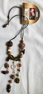 Vegan Three Pendants Beads Necklace (N6) - AZeeMall