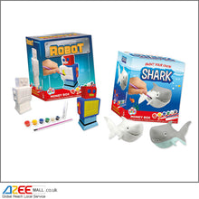 Load image into Gallery viewer, Kids Create Paint Your Own Robot &amp; Shark Money Box - AZeeMall

