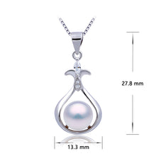 Load image into Gallery viewer, Charming Pretty Promise Lily of The Valley Sterling Silver Pearl Pendant with Chain - AZeeMall
