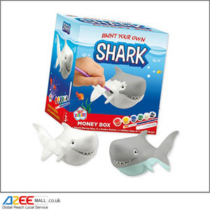 Kids Create Paint Your Own Robot & Shark Money Box - AZeeMall