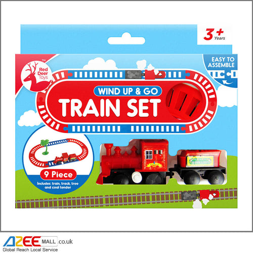 Train Set Red Deer Toys Wind up & Go - AZeeMall
