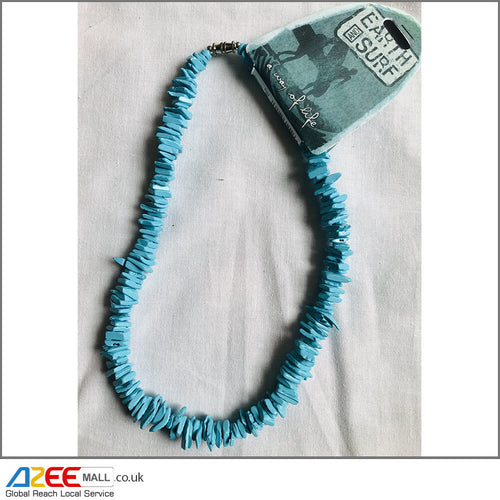 Vegan Blue Sea Stone Beads Necklace (N3) - AZeeMall