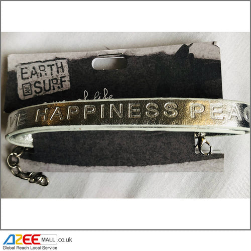 Vegan Happiness Leather Bracelet (B6) - AZeeMall
