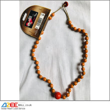 Load image into Gallery viewer, Vegan String of Orange Beads Necklace (N2) - AZeeMall
