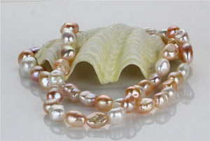 Natural Gourd Colour Irregular Pearl Jewellery Set - AZeeMall