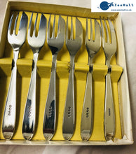 Load image into Gallery viewer, Dessert Forks in Case Box - Set of 6 - Vintage Silver Plated Cutlery - AZeeMall
