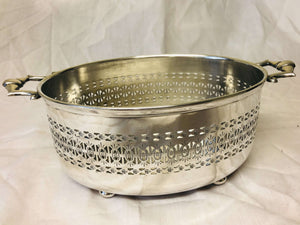 Early 19thc. Silver Plated Lattice Oval Fruit Basket Server - AZeeMall