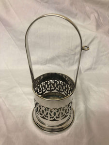 Antique Silver-Plated Bottle Holder with handle - AZeeMall