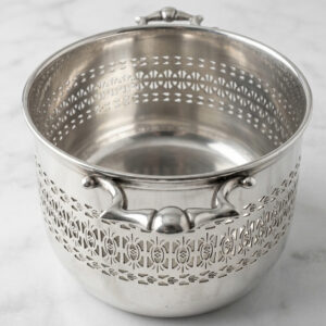 Early 19thc. Silver Plated Lattice Oval Fruit Basket Server