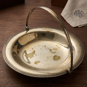 Mappin and Webb Princes Silver-Plated Round Basket With Swing handle Vintage