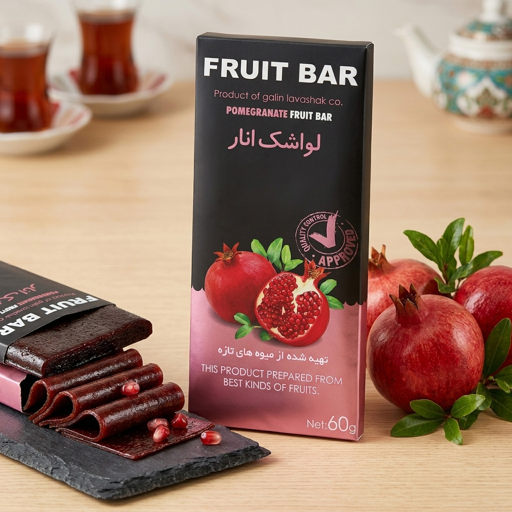 Pomegranates Flat Fruits Roll-Ups (Lavashak), 2 x 60g