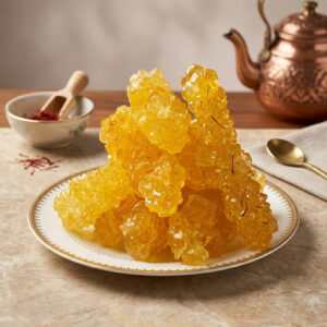 Saffron Rock Candy 400g | Nabat Sugar Crystals | Saffron Sweetener for Tea & Coffee