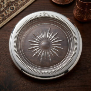 Silver-Plated Rimmed Pin Italian Trinket Vintage Dish Coaster
