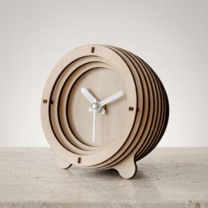 Table clock light wood