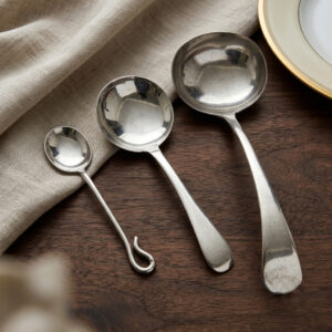Two Antique Silver Plated English Pattern Sauce Ladles And A Tea Spoon