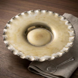 Vintage Silver-Plated Round Decorative Fruit Plate
