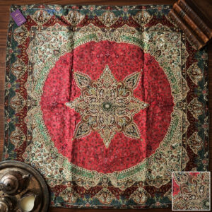Premium Persian Termeh Tablecloth – Traditional Paisley Design (100 x 100 cm)