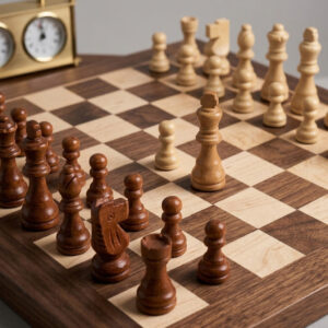 Premium Handcrafted Wooden Chess Set – Folding Board with 32 Carved Pieces
